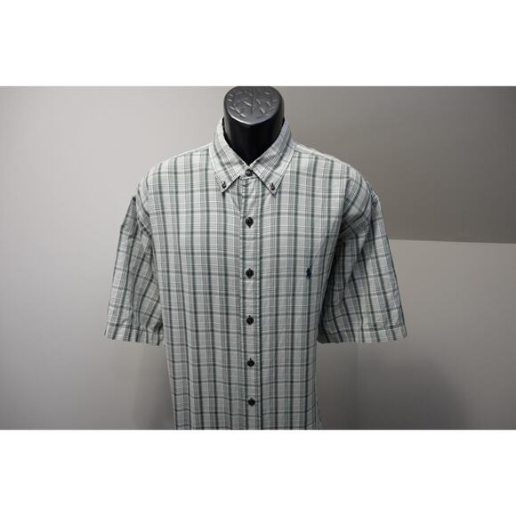 VTG Ralph Lauren Sport Button Up Shirt Short Sleeve Plaid Button Up Mens Size XL - Picture 3 of 7